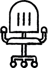 Workplace, chair vector icon in grunge style
