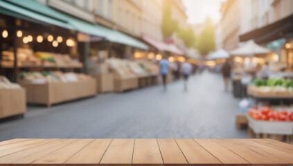 Blurred marketplace background