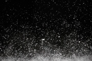 Snowy night elegance. Black winter background with delicate texture featuring falling snowflakes bokeh lights and subtle blizzard effect perfect for creating cozy holiday atmosphere or winter magic