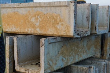 concrete drains to prevent flooding at construction site.