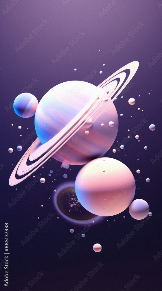 Wall mural abstract background with planets and space. eps 10 .