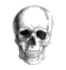 A black and white human skull. Vector illustration.