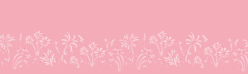 Fun hand drawn doodle fireworks, seamless pattern, great for textiles, wrapping, banner, wallpapers - vector design