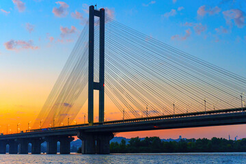 Dnipro Sunset Glow: Southern Bridge