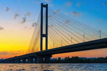 Dnipro Sunset: Southern Bridge View