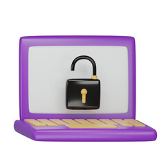 Laptop Unlock 3d icon