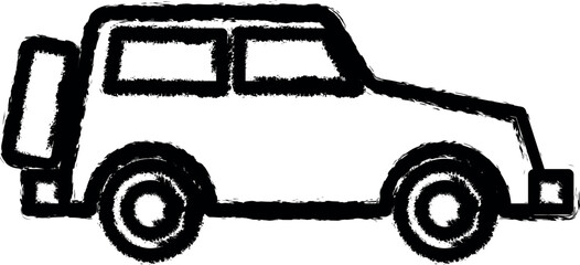 car for travel vector icon in grunge style