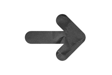 Black paper arrow isolated on white