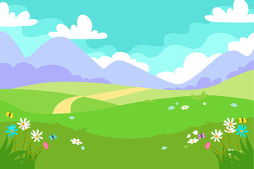 Fototapeta na wymiar Spring landscape design for background