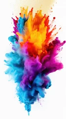 Fotobehang Colorful ink in water isolated on white background. Abstract colored background © Art AI Gallery