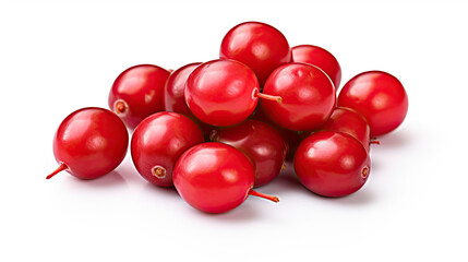 red cranberries isolated on white background