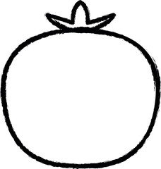 tomato outline vector icon in grunge style