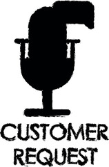 colored customer request illustration vector icon in grunge style