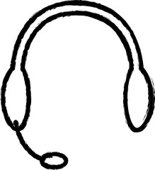 headphones vector icon in grunge style