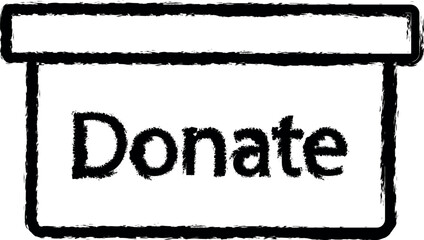 donate sign vector icon in grunge style