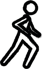 running man vector icon in grunge style