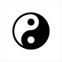 Yin and Yang vector symbol on white background