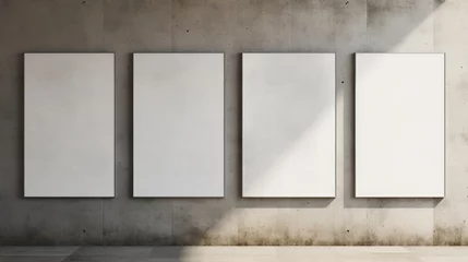 Foto op Plexiglas Generative AI, set of four posters mock up, blank minimalistic background, artwork template © DELstudio