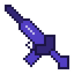 Obraz premium Purple Rifle Gun, Pixel Art Icon, Isolated