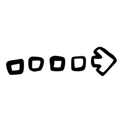 next or right cube dash arrow outline doodle icon