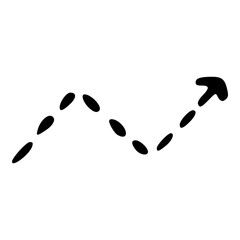 zig zag increase dash arrow line doodle icon