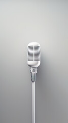 Fototapeta premium Retro style microphone isolated on white background.