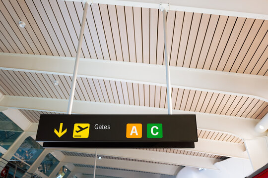Signage at terminal with direction and information
