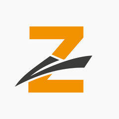 Fototapeta na wymiar Letter Z Shipping Logo Sailboat Symbol. Nautical Ship Sailing Boat Icon