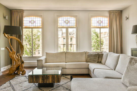 Living room with couch and coffee table