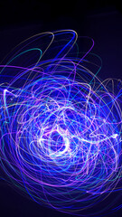 Abstract multicolored light trails captured indoors