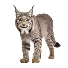 Fototapeta premium beauriful iberian lynx cat isolated on white