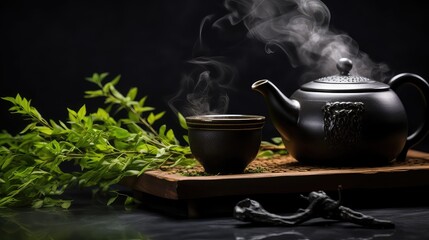 cup black tea drink tea illustration breakfast organic, culture herbal, traditional aroma cup black tea drink tea - obrazy, fototapety, plakaty