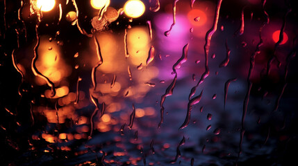 Lights in the rain. Night light flares. Bokeh Light Pictures. Rainy night. Purple lights