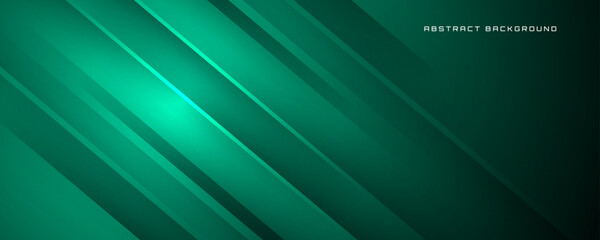 3D green geometric abstract background overlap layer on dark space with diagonal slices shape decoration. Modern graphic design element cutout style concept for banner, flyer, card, or brochure cover