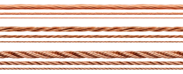 Foto op Plexiglas Cable - Wire - Cord - String - Rope - seamless pattern - Isolated Transparent PNG - Copper, Bronze, Brass - Various Shapes and models © Mr. PNG