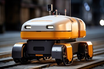 Efficient urban delivery robots revolutionizing package transport, futurism image