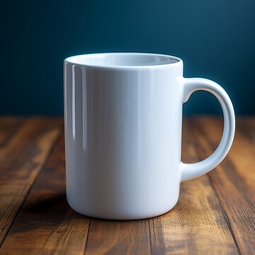 simple white mug mock up for custom prints basic print on demand template isolated on minimalistic background for advertising