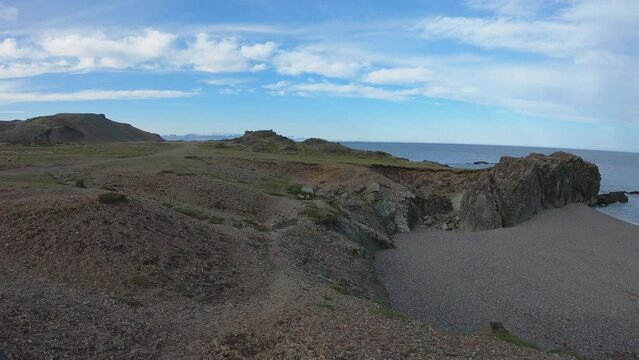 SLOW MOTION SHOT - Stapav&iacute;k is a unique part of the stunning coast south of &Aacute;lftafj&shy;&ouml;r&eth;ur in Iceland.
