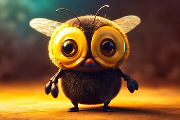 adorable little bumblebee with big eyes