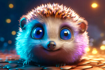 a cute little adorable hedgehog with big eyes
