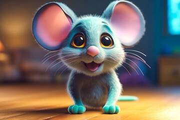 a cute little adorable mouse with big eyes