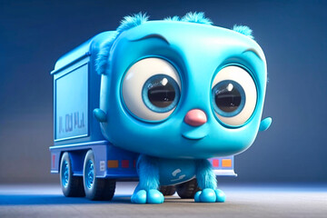 a cute little adorable trailer with big eyes