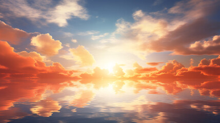 Fototapeta premium Beautiful Sunrise Background, Painting the Sea in a Palette of Gentle Hues