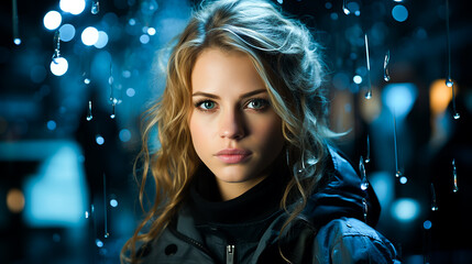 photo businesswoman in a seminar drawing a graph