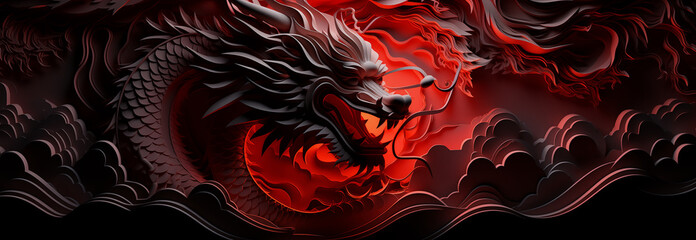 symbol of the year 2024 dragon - obrazy, fototapety, plakaty