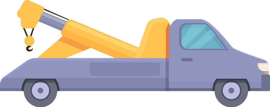 Tow truck for car icon cartoon vector. Vehicle pull hook. Service auto insurance