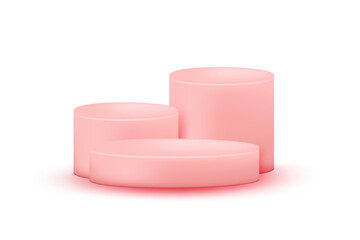 Podium Valentine soft pink 3d simple illustration