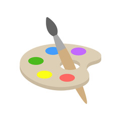 Artist's palette with brush. Vector illustration