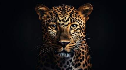 Leopard, Minimalistic Professional Portrait, Generative AI