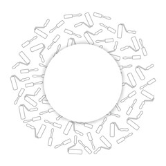 Handyman Tools pattern. Corporate web site elements & background. Vector graphics for fixing, plumbing, renovation tools in trendy line style.  White  circle text space  with shadow. EPS10.
